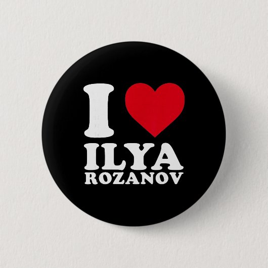 Ich liebe Ilya Rozanov Hockeyspieler Mutiges Herz Button (Vorderseite)