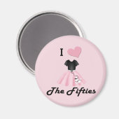 Ich Liebe in den 50er Jahren Magnet (Vorderseite/Rückseite)