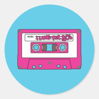 Ich Liebe in den 80er Jahren Runder Aufkleber