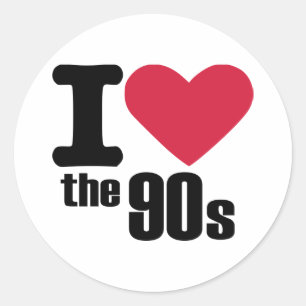Ich Liebe in den 90er Jahren Runder Aufkleber
