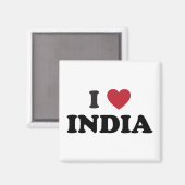 Ich liebe Indien Magnet (Vorderseite/Rückseite)