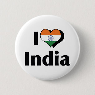 Ich liebe Indiens Flagge Button