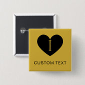 Ich liebe INDIVIDUELLER TEXT Klassisches Metallicg Button (Vorne & Hinten)