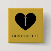 Ich liebe INDIVIDUELLER TEXT Klassisches Metallicg Button (Vorderseite)