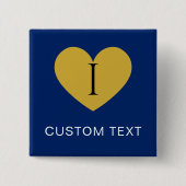 Ich liebe INDIVIDUELLER TEXT Stylisch Navy Button (Vorderseite)
