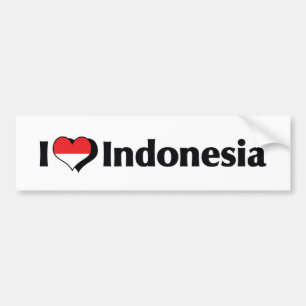 Ich liebe Indonesien-Flagge Autoaufkleber