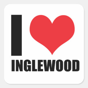 Ich liebe Inglewood Quadratischer Aufkleber