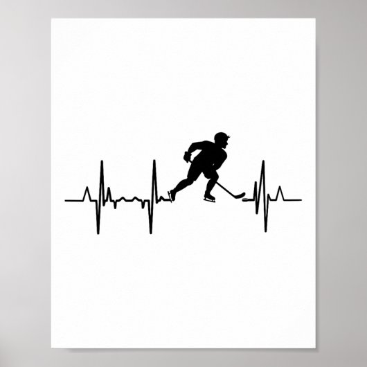 Ich liebe Inline-Hockey-Kardiogramm Poster (Vorne)