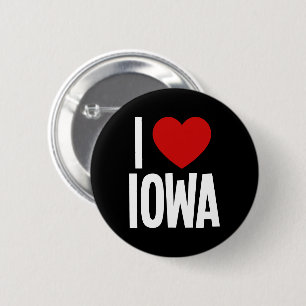 Ich liebe Iowa • Ich Herz Iowa Runde Taste Button