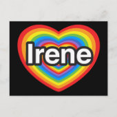 Ich Liebe Irene. Ich Liebe dir Irene. Herz Postkarte (Vorderseite)