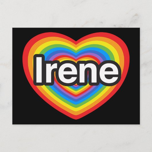 Ich Liebe Irene. Ich Liebe dir Irene. Herz Postkarte (Vorderseite)