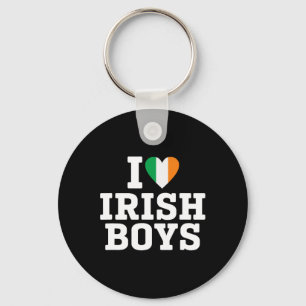 Ich liebe irische Jungen Irland-Flagge Herz St. Pa Schlüsselanhänger