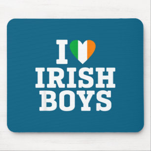 Ich liebe irische Jungen Irland Flagge Herz St Pat Mousepad