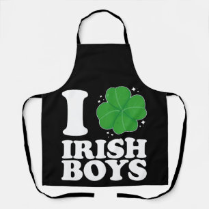 Ich liebe irische Jungen Shamrock Herz St. Patrick Schürze