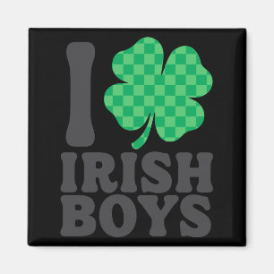 Ich liebe irische Jungs Lustiger Shamrock St Patri Magnet