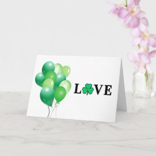 Ich LIEBE Irland Grüner Ballon Modern Elegant Karte