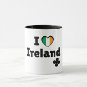 Ich liebe Irland Irische Flagge Herz & Kleeblatt ( Tasse (Zentrum)