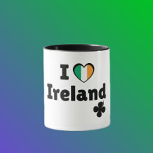 Ich liebe Irland Irische Flagge Herz & Kleeblatt (