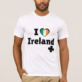 Ich liebe Irland Irische Flagge Herz und Shamrock  T-Shirt