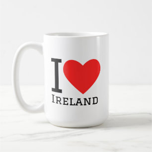 Ich liebe Irland quadratischer Aufkleber Kaffeetasse
