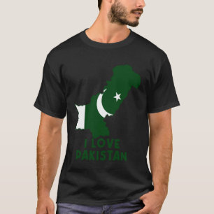 Ich liebe Islamabad Hallo Pakistan Karte Flagge St T-Shirt