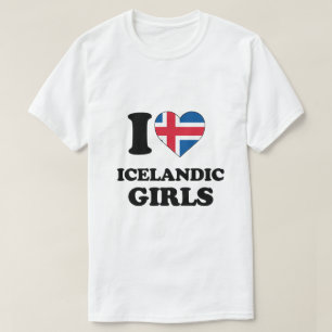 Ich liebe isländische Mädchen T-Shirt