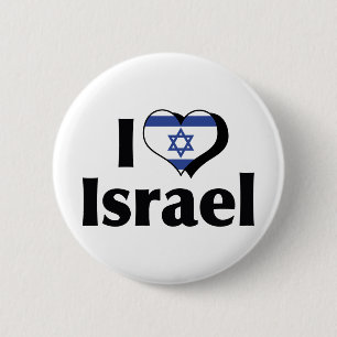 Ich liebe Israel-Flagge Button