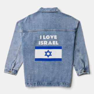 Ich liebe Israel Israelische Flagge Pro-Israel Jeansjacke