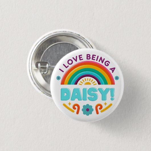 Ich Liebe ist ein Daisy Girl Scouting Button (Vorne & Hinten)
