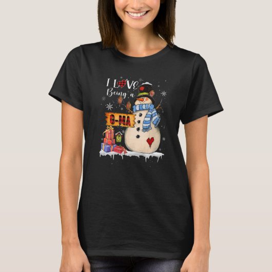 Ich Liebe ist ein G ma Snowman Xmas Weihnachtsfami T-Shirt (Vorderseite)