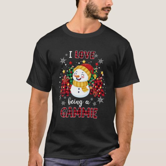 Ich Liebe ist ein Gammie Snowman Weihnachtsbaum We T-Shirt (Vorderseite)