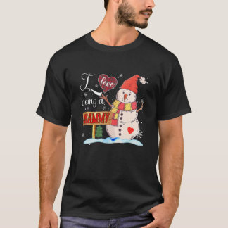 Ich Liebe ist ein grauer Snowman Funny Family Chri T-Shirt