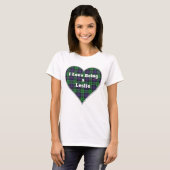 Ich Liebe ist ein Leslie Clan Jagd Tartan Herz T-Shirt (Vorne ganz)