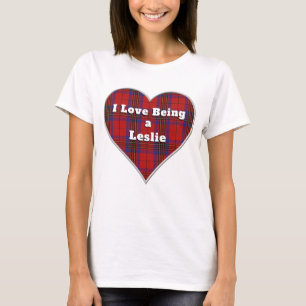 Ich Liebe ist ein Leslie Clan Red Tartan Kariertes T-Shirt