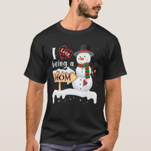 Ich Liebe ist eine Mama Schneemann Weihnachten Wei T-Shirt