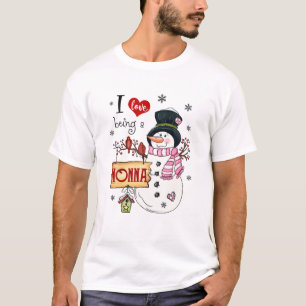 Ich Liebe ist eine Nonna Snowman Weihnachten Funny T-Shirt