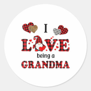 Ich Liebe ist eine Oma Gnome Matching Family Valen Runder Aufkleber