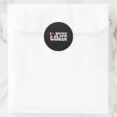 Ich Liebe ist eine schwarze Frau Cool Runder Aufkleber (Tasche)