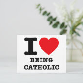 Ich Liebe ist katholisch Postkarte (Stehend Vorderseite)