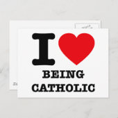 Ich Liebe ist katholisch Postkarte (Vorne/Hinten)