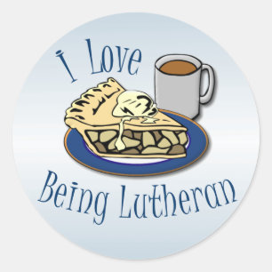 Ich Liebe ist Lutheran Funny Runder Aufkleber