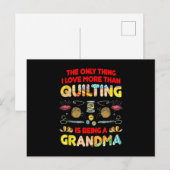 Ich Liebe ist mehr als Quilting ein Oma Postkarte (Vorne/Hinten)