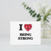 Ich Liebe ist stark Postkarte (Stehend Vorderseite)