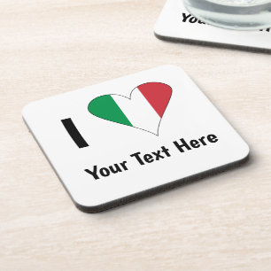 Ich Liebe (Italien-Flagge-Herz) Ihren Text Getränkeuntersetzer
