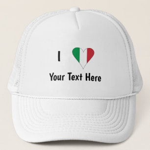 Ich Liebe (Italien-Flagge Herz) Ihren Text Truckerkappe