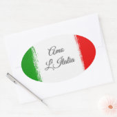 Ich Liebe Italien.Flagge von Italien. Ovalkleber Ovaler Aufkleber (Umschlag)