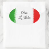 Ich Liebe Italien.Flagge von Italien. Ovalkleber Ovaler Aufkleber (Tasche)