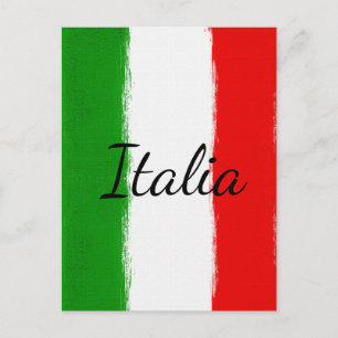 Ich Liebe Italien.Flagge von Italien. Postkarte