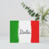 Ich Liebe Italien.Flagge von Italien. Postkarte (Stehend Vorderseite)
