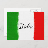 Ich Liebe Italien.Flagge von Italien. Postkarte (Vorne/Hinten)